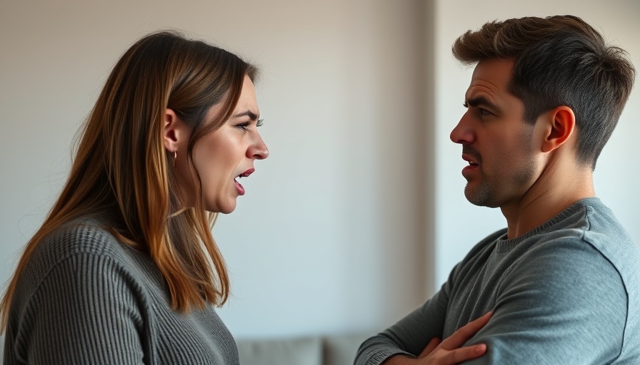 Couple arguing intensely, I married the wrong person theme.
