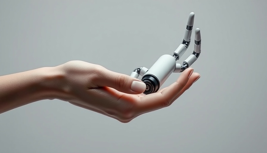 Human hand touches robotic hand, symbolizing Why AI is Not a Replacement for Therapy.