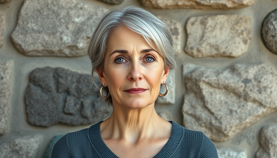 Middle-aged woman embodying emotional safety in relationships, calm expression.