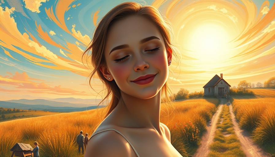 Serene woman in a countryside scene, highlighting emotional wellness in military families.