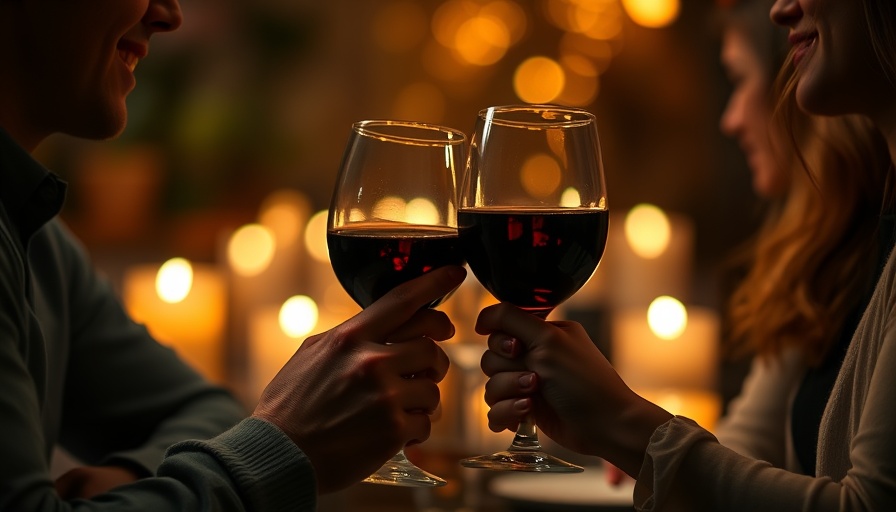 Romantic setting with candlelight and wine glasses for date night.