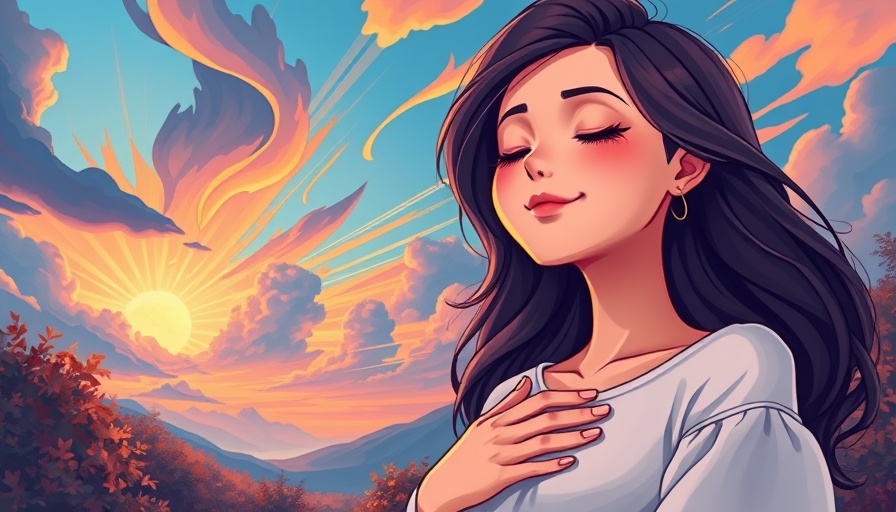 Serene illustration of emotional wellness with vibrant colors.
