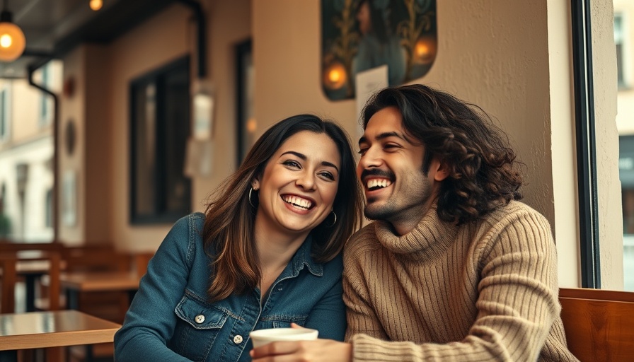 Happy couple enjoying time at a cafe, marriage counseling.