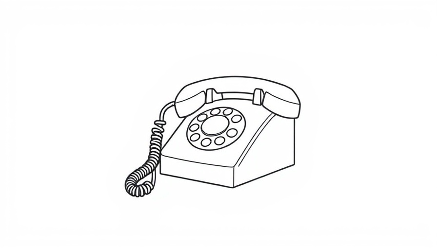 Minimalistic telephone handset icon on white background.