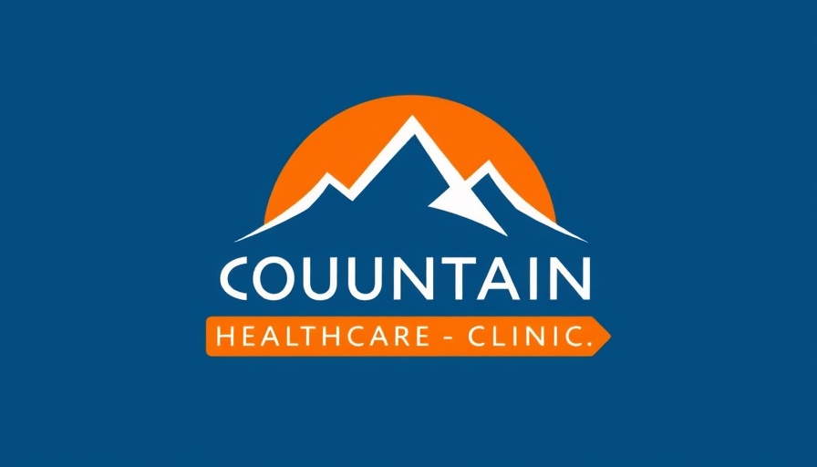 Logo for Foothills Weight Loss Surgeons, mountain theme, blue and orange.