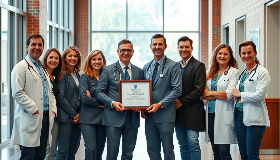Fort Sanders Regional Bariatric Center team receiving recognition in hospital lobby.