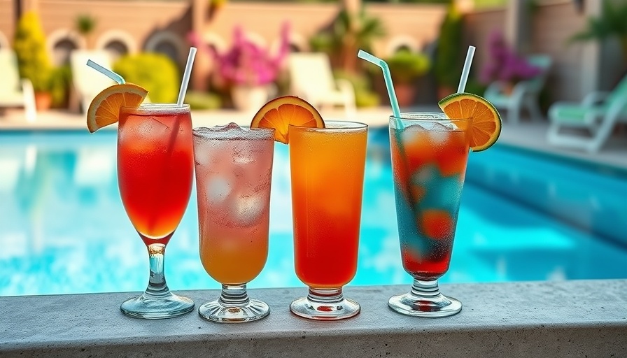Colorful cocktails illustrating how alcohol affects weight gain.