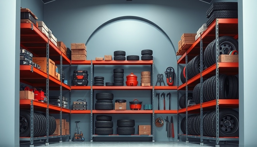 Organized metal storage shelves with tools and tires, Amazon Prime Day deals.