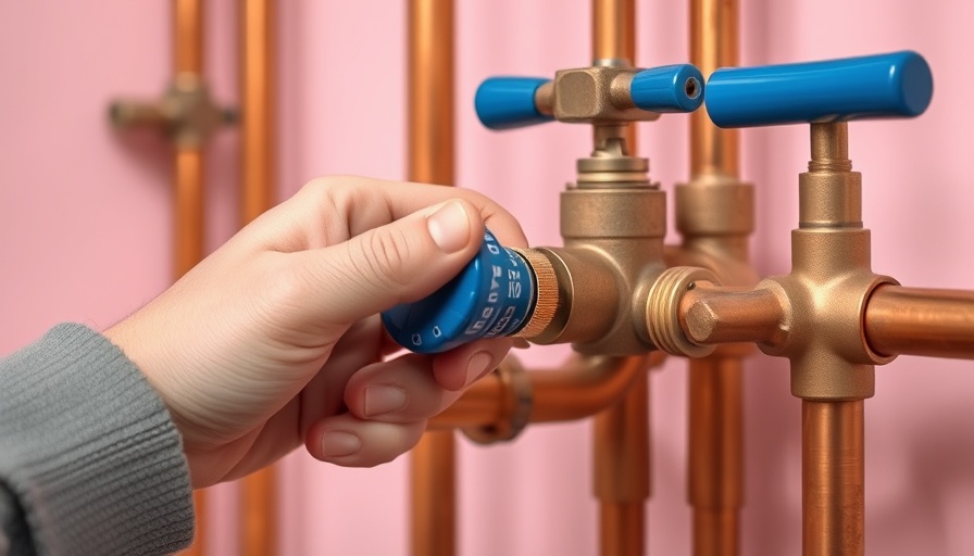 Adjusting sprinkler pipe valve for winterization.