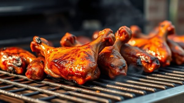 Juicy grilled rib wings on a barbecue grill, How to Grill Rib Wings.