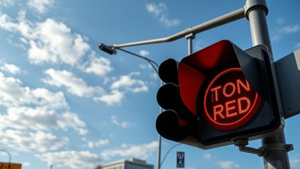 Traffic light with red signal and 'No Turn on Red' sign highlighting red light laws.