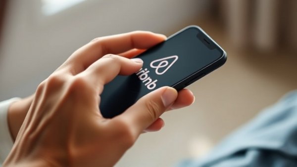 Close-up of smartphone displaying Airbnb logo for marketing strategies.