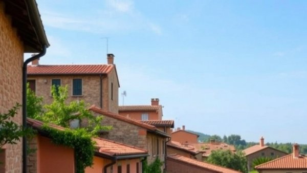 Charming Italian rooftops and greenery on girls trip to Italy.
