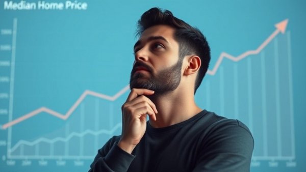 2026 housing market predictions concept with thoughtful person and chart.