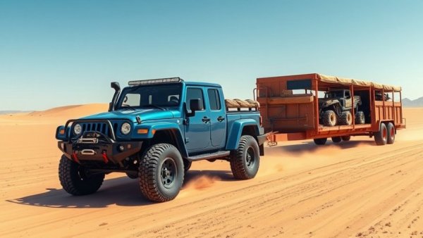 2027 Ram Power Wagon Cummins diesel engine towing in desert