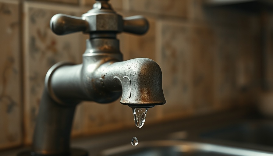 Dripping faucet close-up associated with winter plumbing disasters.