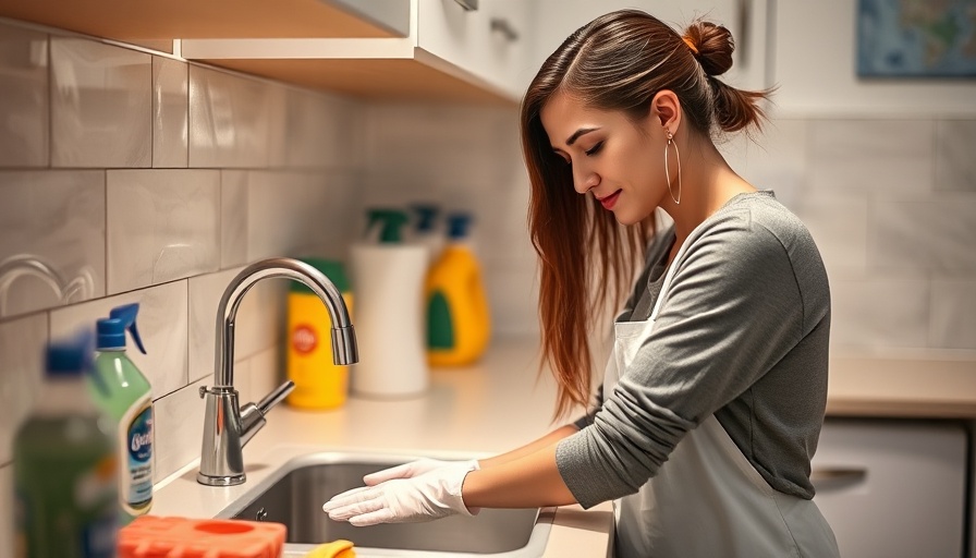 Woman cleaning under sink to prevent pests from getting into your house.