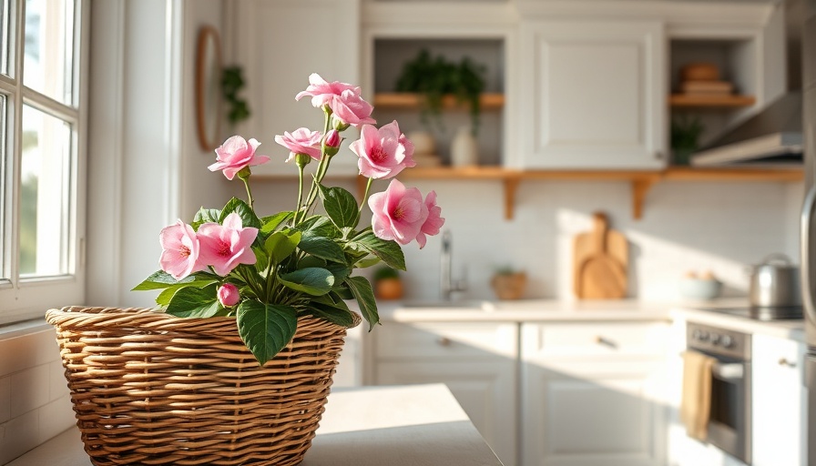 Indoor planters for spring bringing freshness to a stylish kitchen.