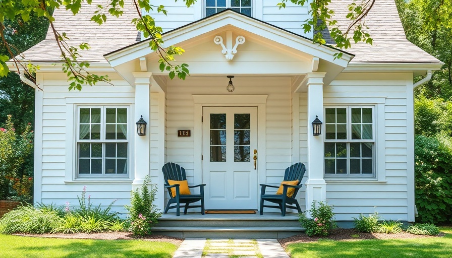 Beautiful modern home surrounded by greenery highlighting benefits of downsizing your home.