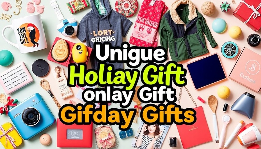 2024 Holiday Gift Guide featuring diverse gift ideas in vibrant collage.