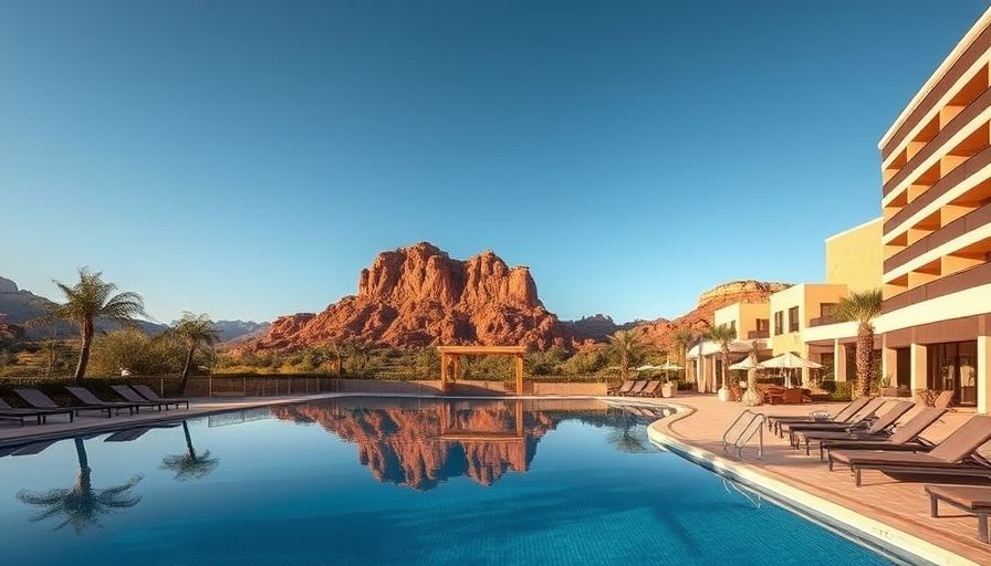 Luxurious hotel pool in Sedona, perfect for a girls weekend.