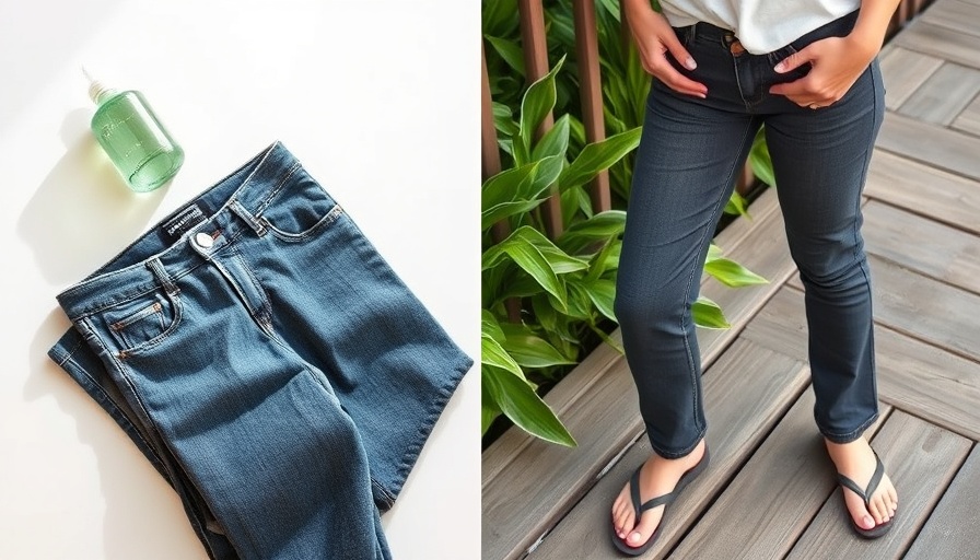 How To Dye Clothes: faded jeans and newly dyed jeans comparison.