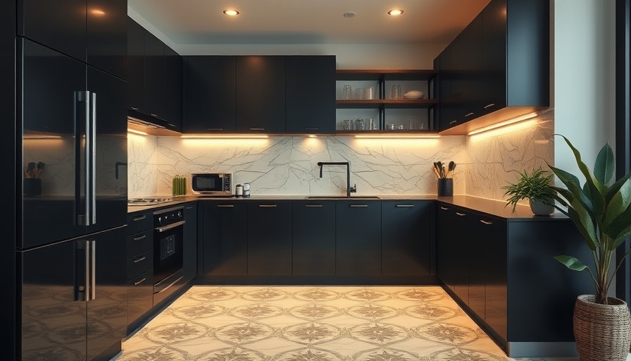 Elegant tiny Parisian kitchen with black cabinets and marble accents.