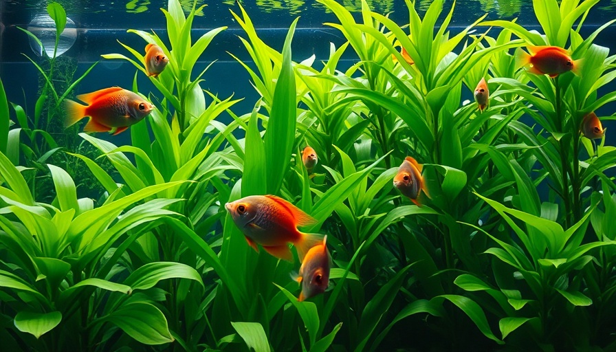 Lush aquarium plants and fish in a serene underwater setting