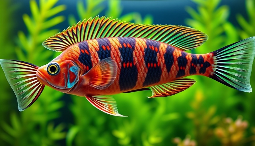 Colorful fish in lush home aquarium, vibrant and playful