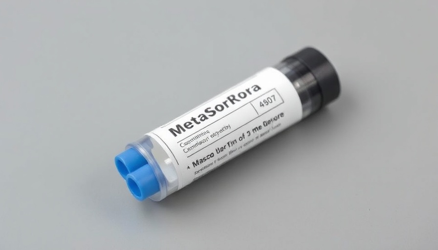 MetaSorb cartridge on gray surface, labeled for aquarium use.