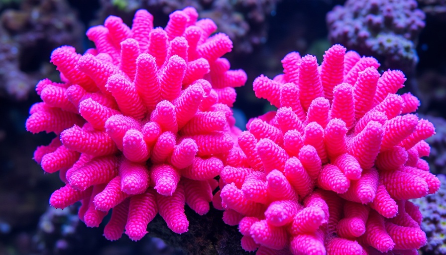 Vibrant Acropora coral ideal for home aquariums, showcasing pink and purple hues.