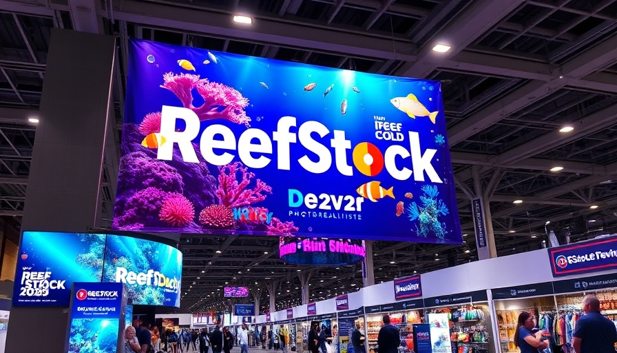 ReefStock Denver 2025 banner with colorful marine life illustration.