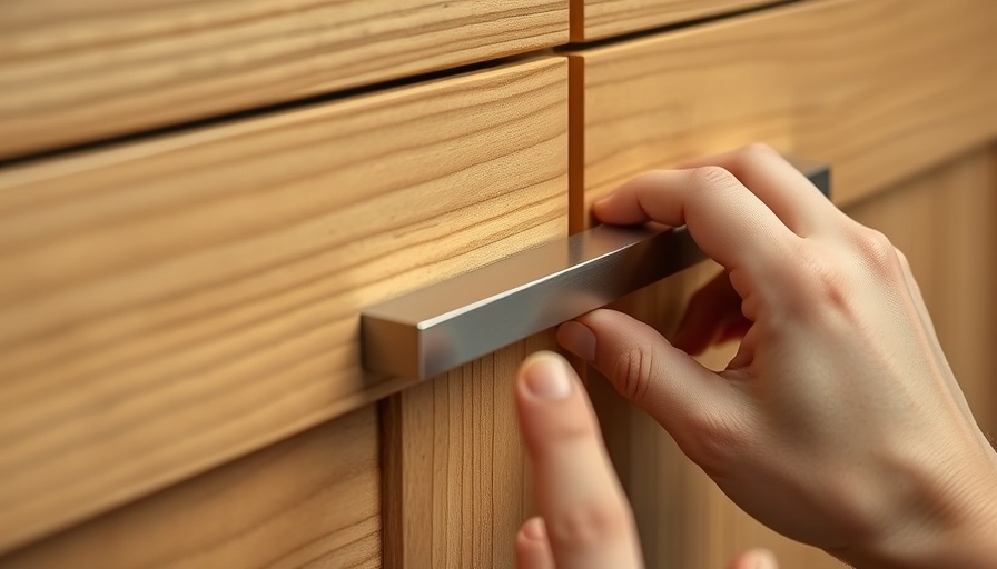 Close-up of hands installing cabinet handles, tips to install cabinet hardware perfectly.