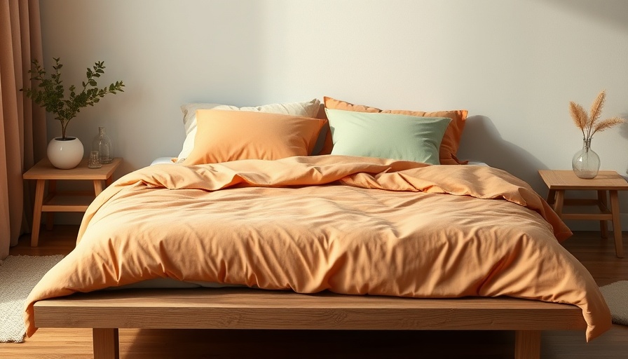 Stylish orange and green bedding for Sleep Awareness Week.