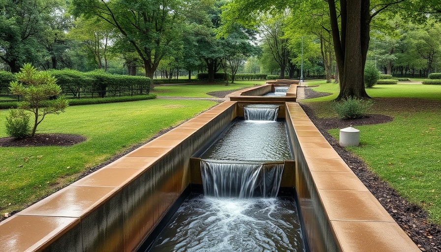 Water drainage management in a green park setting.