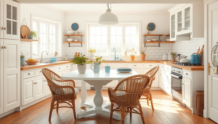 Charming beach cottage kitchen design with rustic and nautical decor.