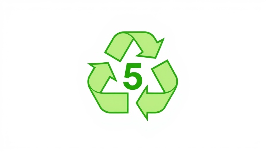 Green recycling symbol with number five, understanding recycling symbols.