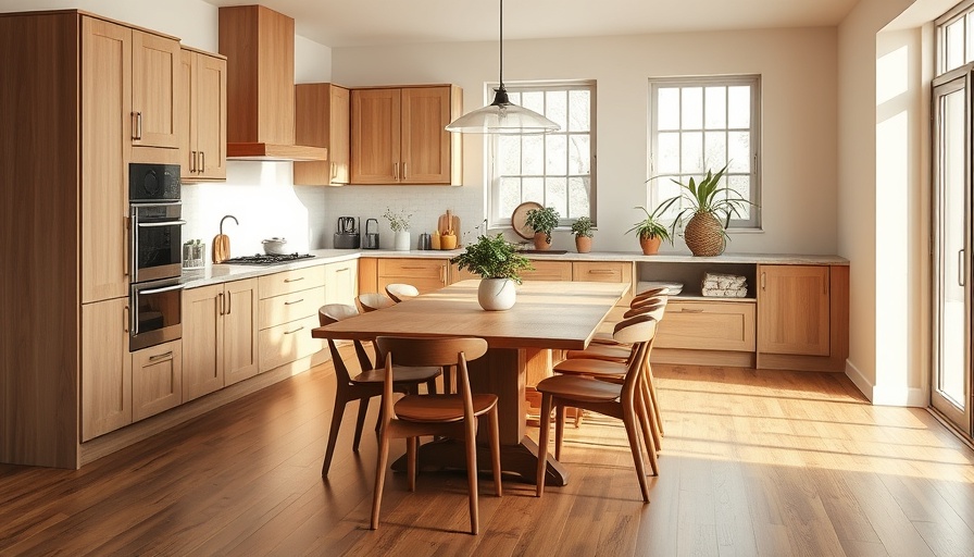 Charming kitchen design in Maine with wooden accents.