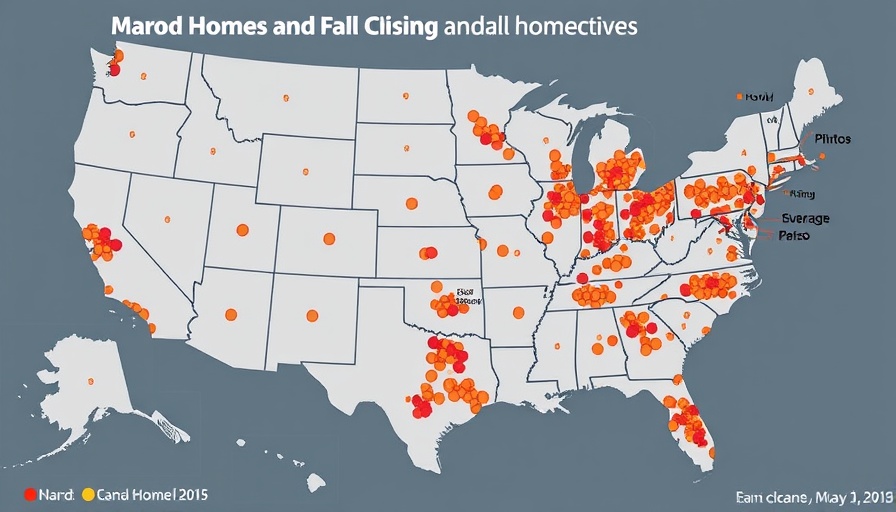 US map showing home values rising and falling trends in major metros.
