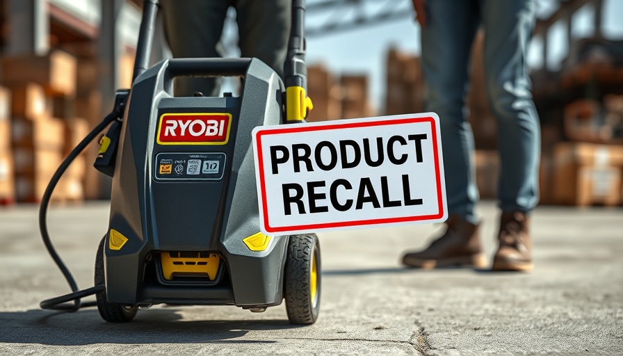 Ryobi pressure washer recall notice outdoor scene.