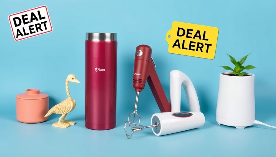 Home gadgets and decor under $25 with deal alert sign.