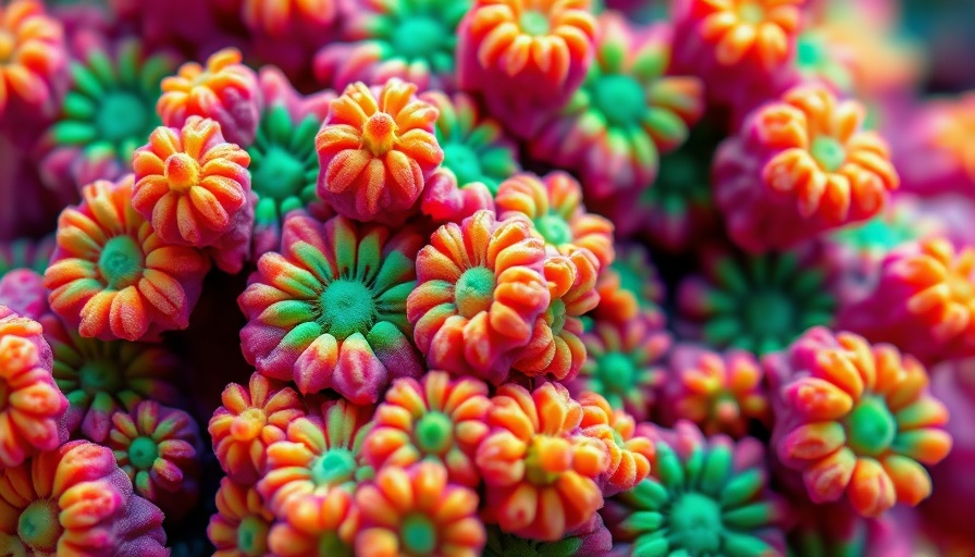 Vibrant grafted corals in home decor, showcasing colorful textures.