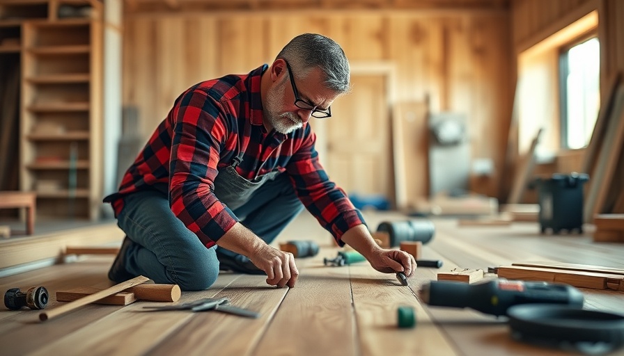 Craftsman installing flooring, highlighting cost-benefit analysis.