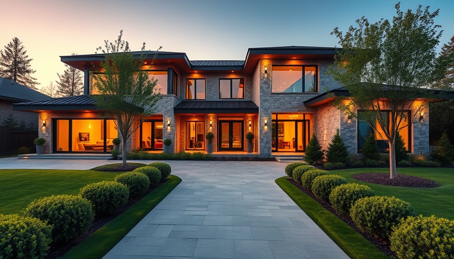 Luxury home with curb appeal in Kansas City at sunset.