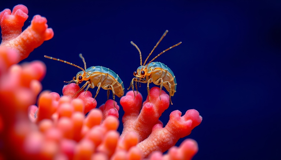 Close-up of amphipods on coral for Ocean Photographer Competition