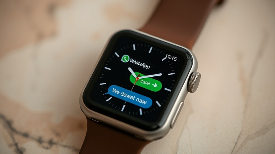 Apple Watch showing WhatsApp app interface with chat.