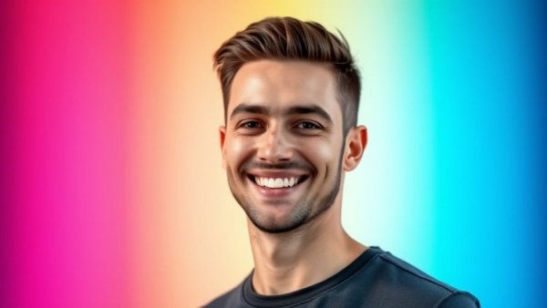 AI Trends in Marketing: Smiling man with 'AI adoption paradox' text.