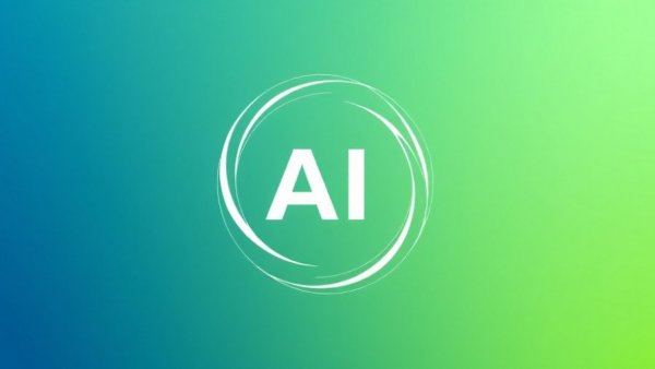 Abstract illustration of AI video technology with 'Case study: Synthesia' text on gradient background.