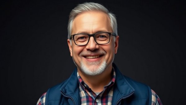 Smiling man with glasses in a blue vest, AI cloud infrastructure