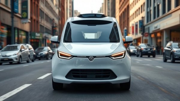 Waymo autonomous vehicle driving in a city street.